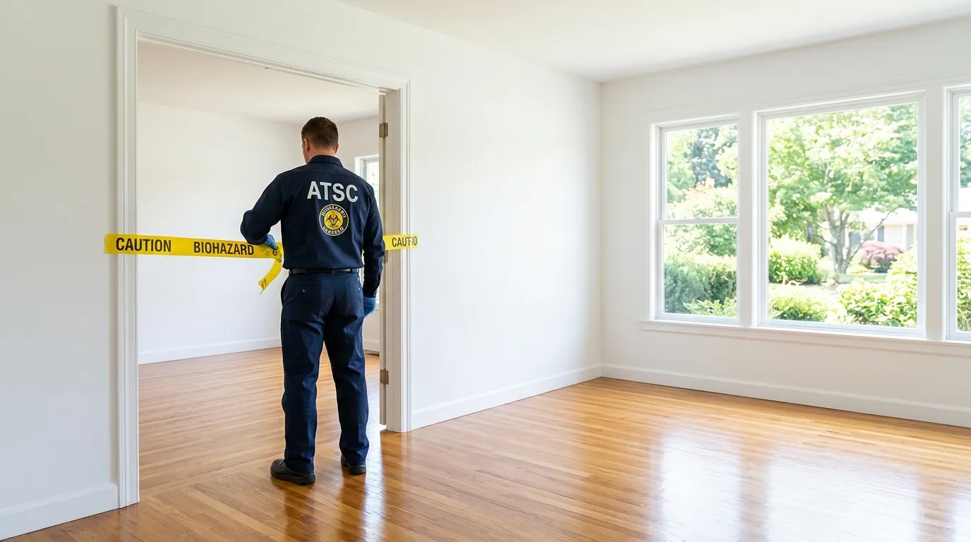 Certified biohazard cleanup crew performing Crime Scene Cleanup in Chickasaw